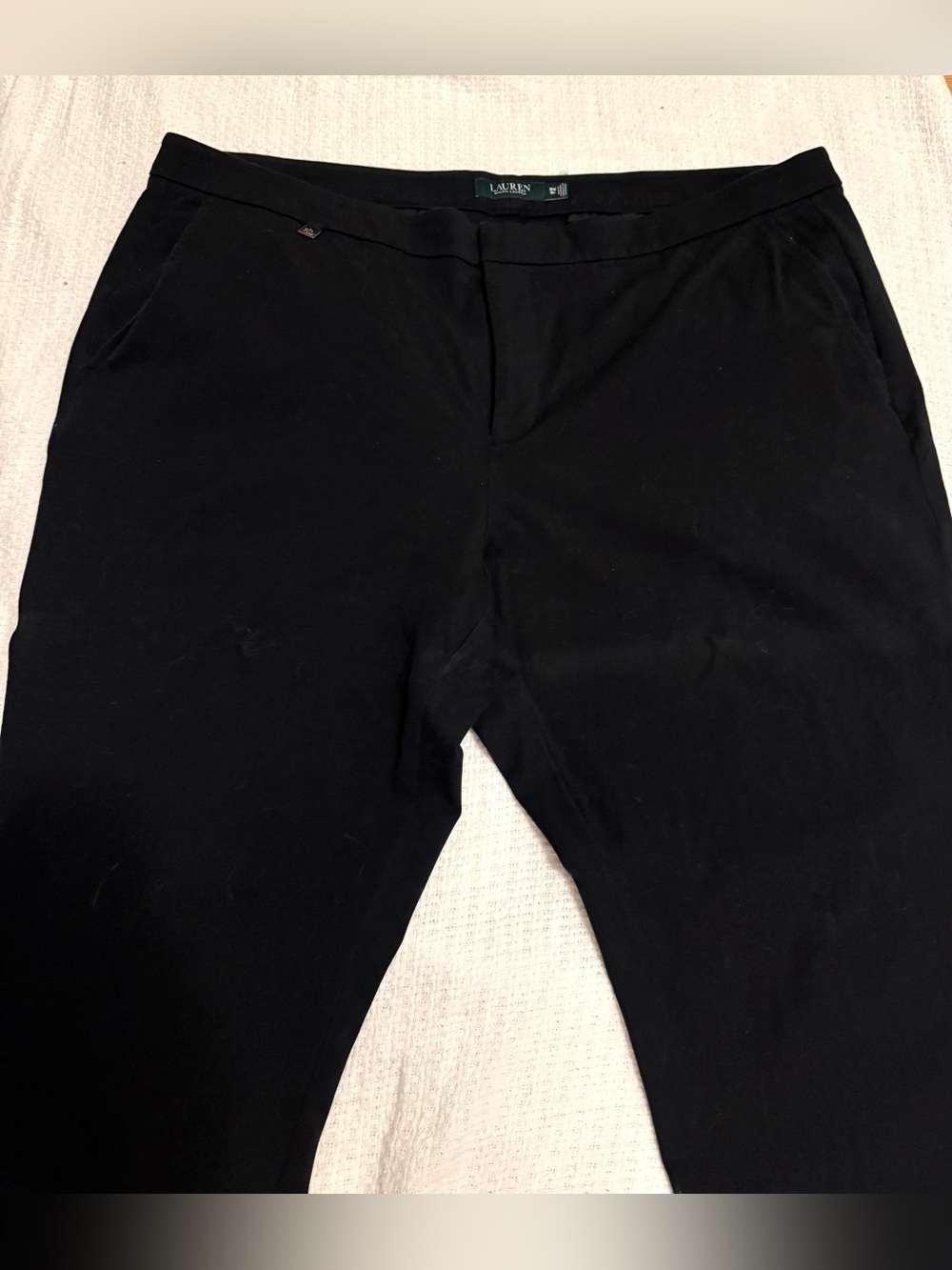 Ralph Lauren Black Stretch Women’s Flat Front Chinos
